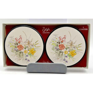 Casa Collection Coasters, Set of 6, NIB, Cork Bottoms, New Zealand, Vintage